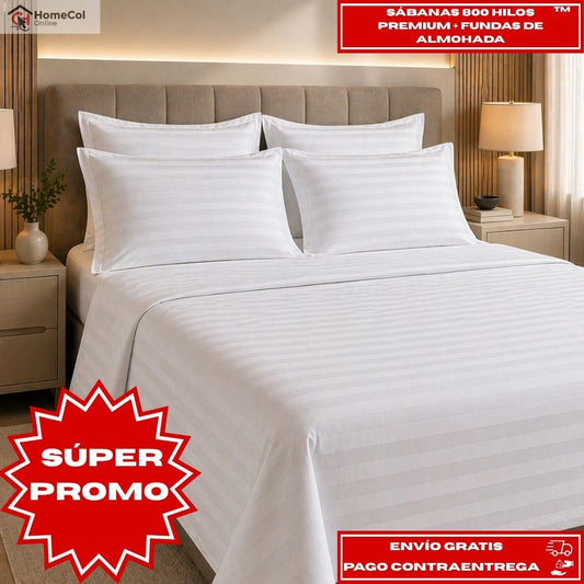 OFERTA ESPECIAL: Sábanas 800 Hilos Premium™ + Fundas de Almohada™