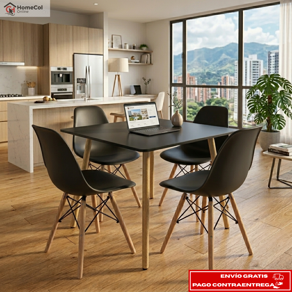 OFERTA ESPECIAL "MEDELLIN": Comedor Nórdico Eames 4 puestos